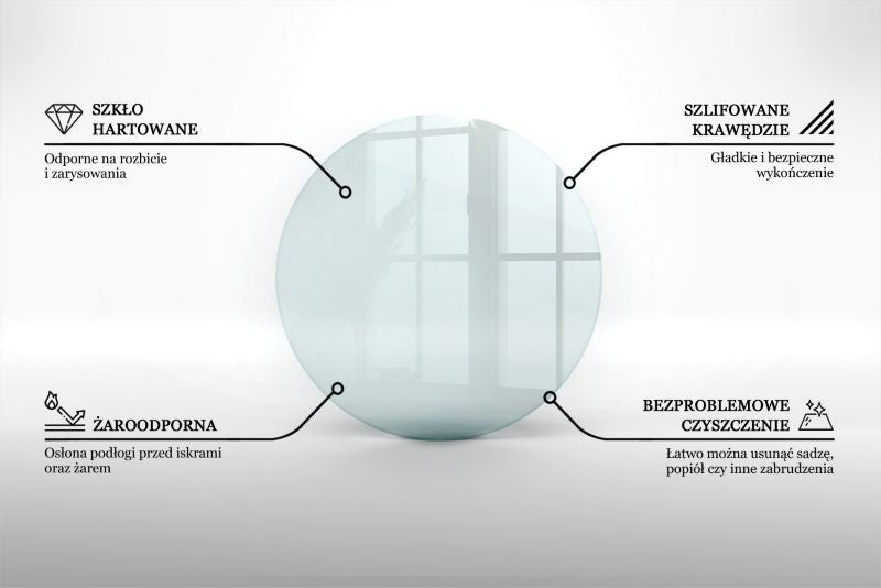Gulvplade Hærdet Glas Ø60 cm Transparent