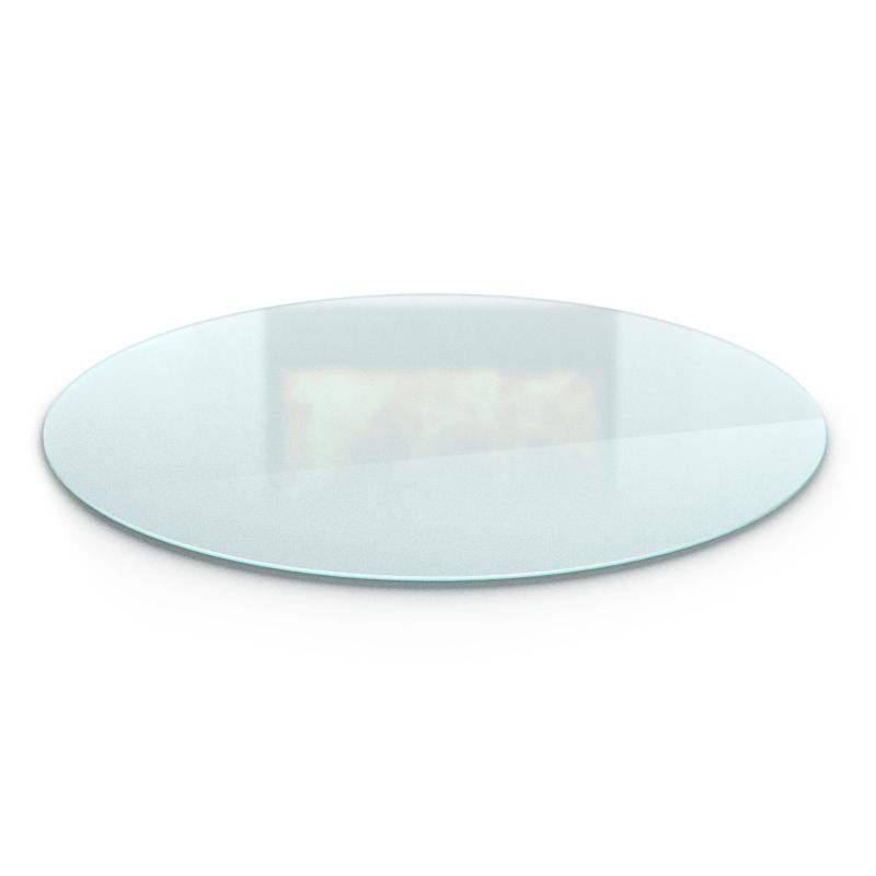 Gulvplade Hærdet Glas Rund Ø90 cm Mælkehvid