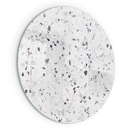 Gulvplade Glas Rund 90 cm Stenmønster | 4070621506089