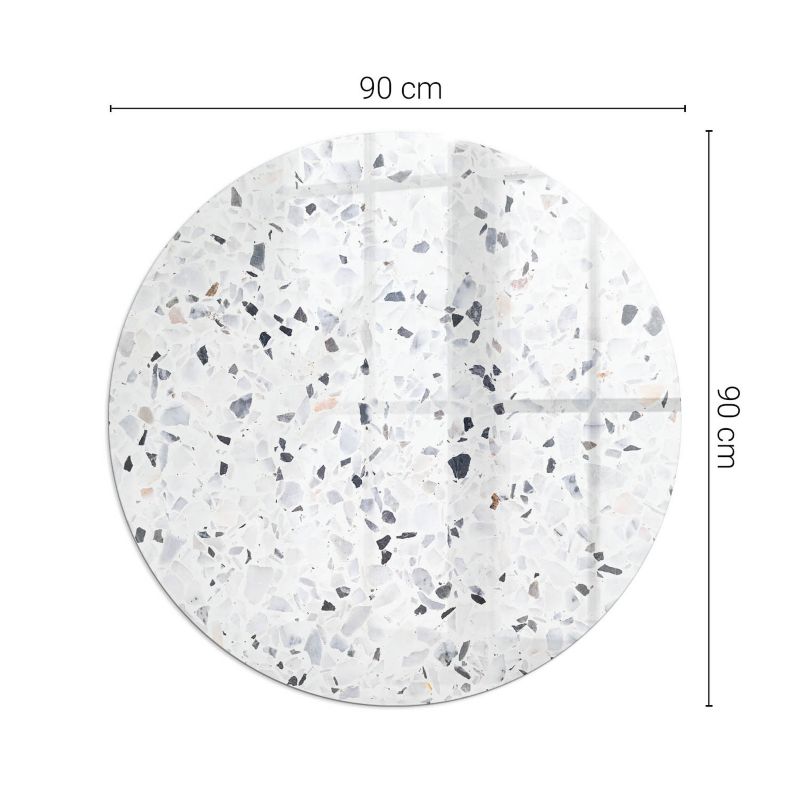 Gulvplade Glas Rund 90 cm Stenmønster | 4070621506089