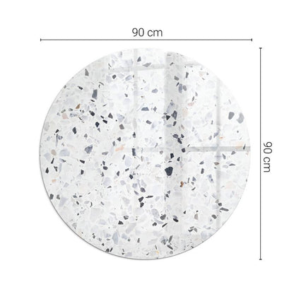 Gulvplade Glas Rund 90 cm Stenmønster | 4070621506089