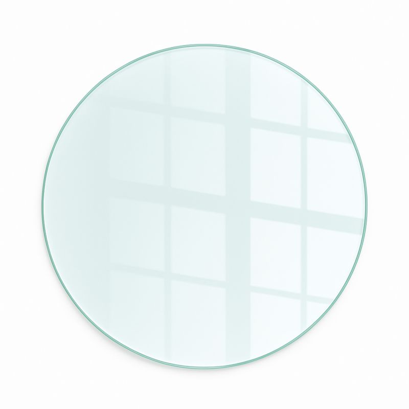Gulvplade Rund Ø100 cm Hærdet Glas Transparent