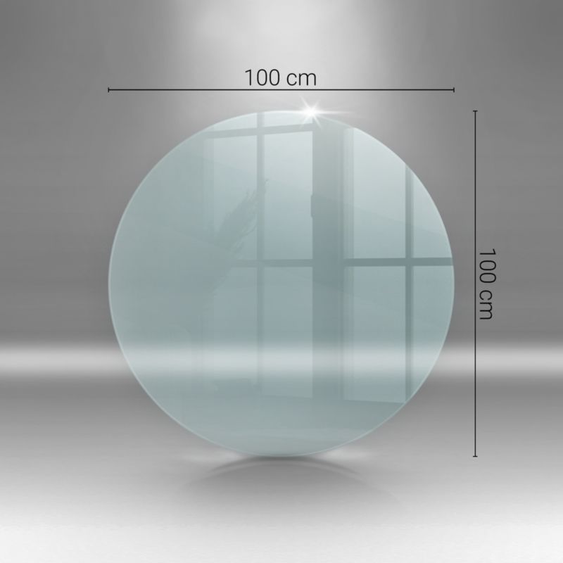Gulvplade Rund Ø100 cm Hærdet Glas Transparent