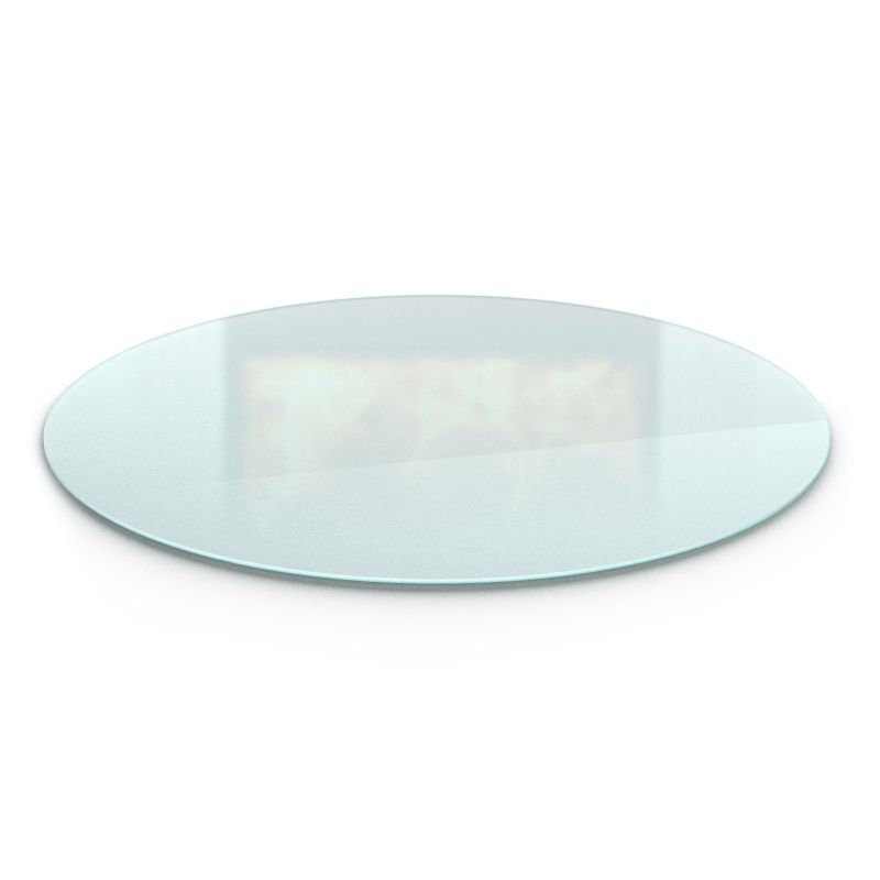 Gulvplade Rund Ø70 cm Mælkehvid Glas | 4071212899030