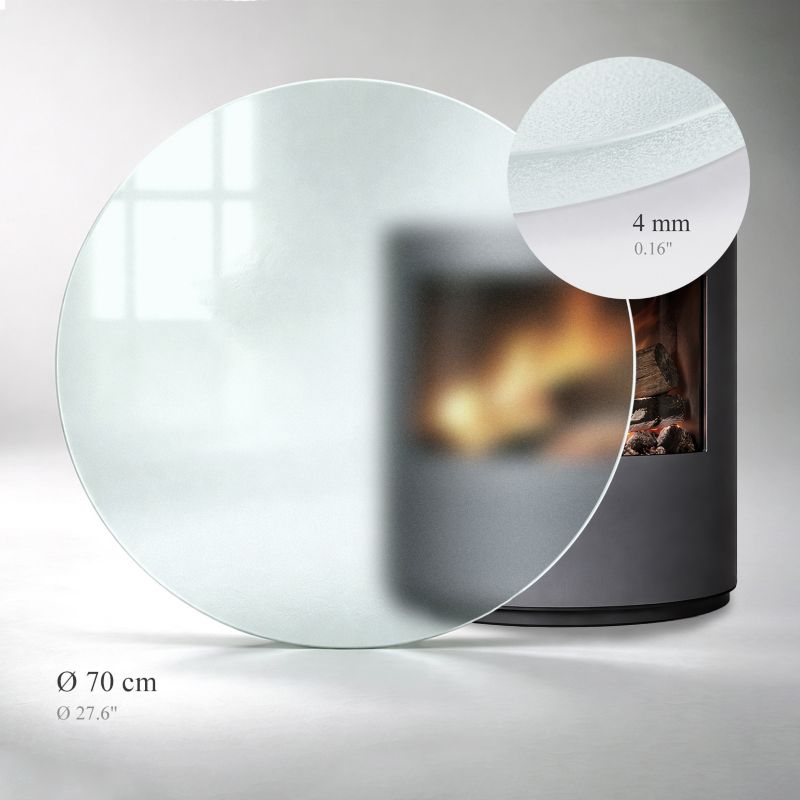 Gulvplade Rund Ø70 cm Mælkehvid Glas | 4071212899030