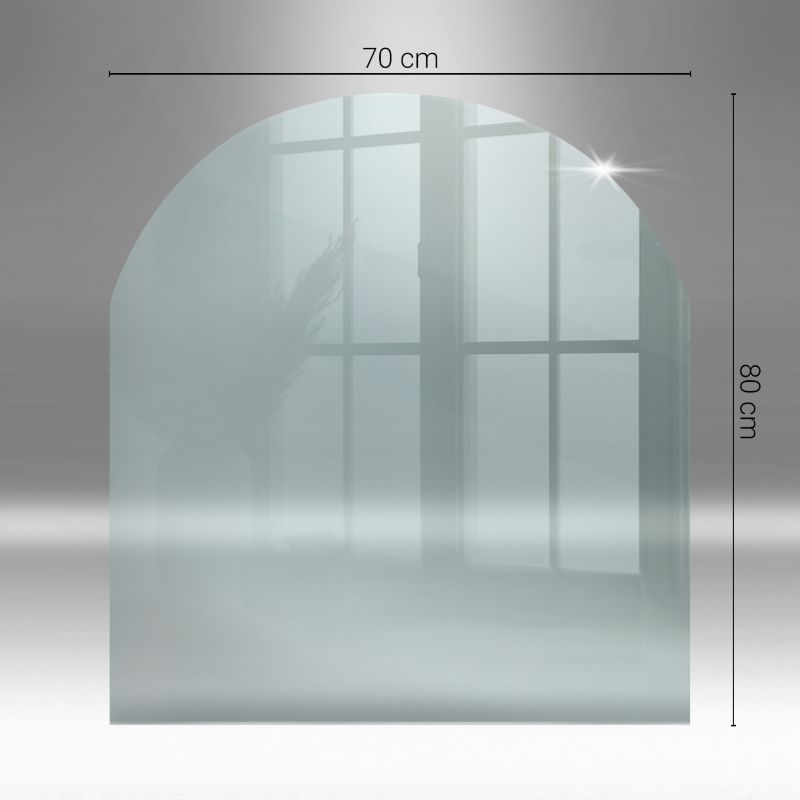 Gulvplade til Brændeovn Hærdet Glas 80x70 cm Klar