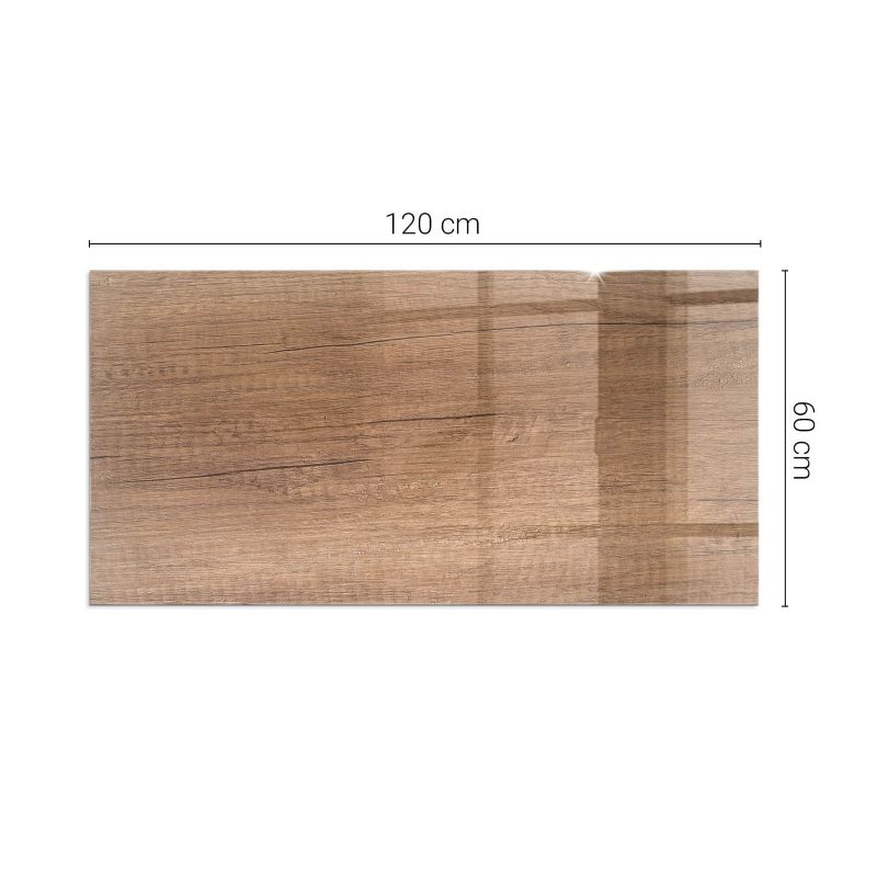 Gulvplade til Brændeovn 120x60 cm Hærdet Glas Træmønster