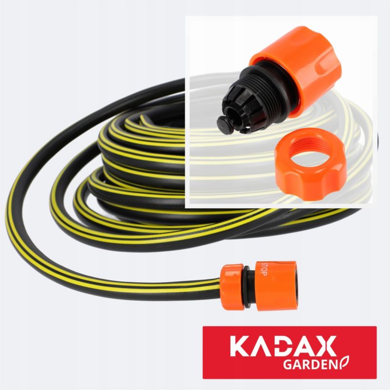KADAX hurtigkobling til havevandslange 1/2 tomme med stopfunktion