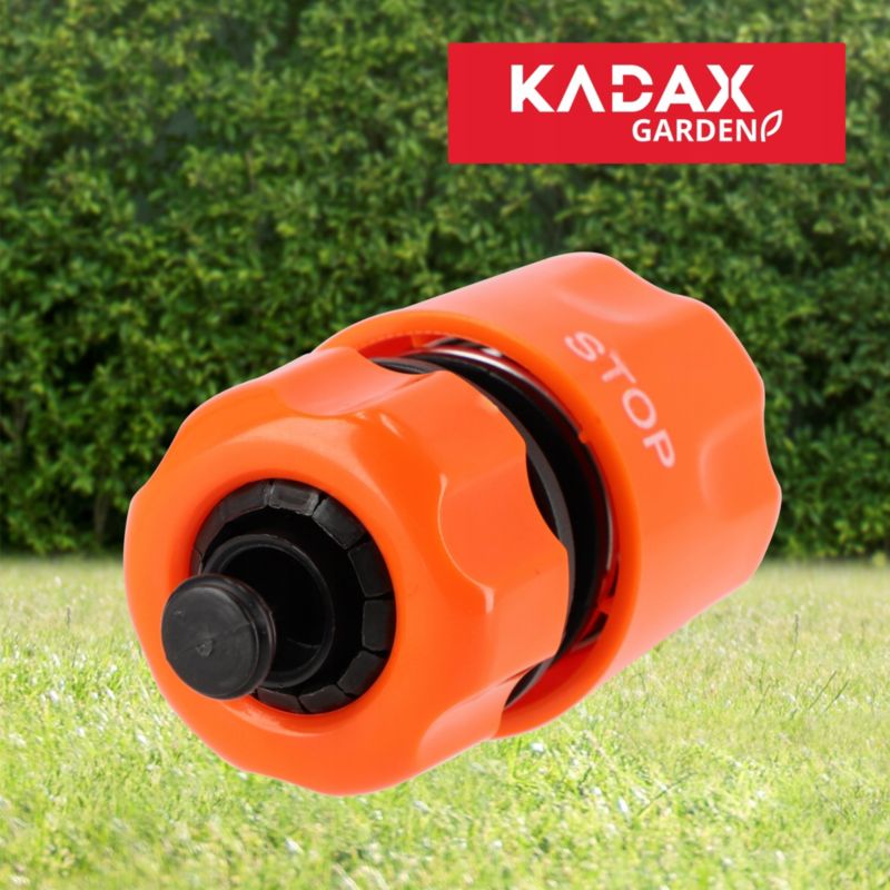KADAX hurtigkobling til havevandslange 1/2 tomme med stopfunktion