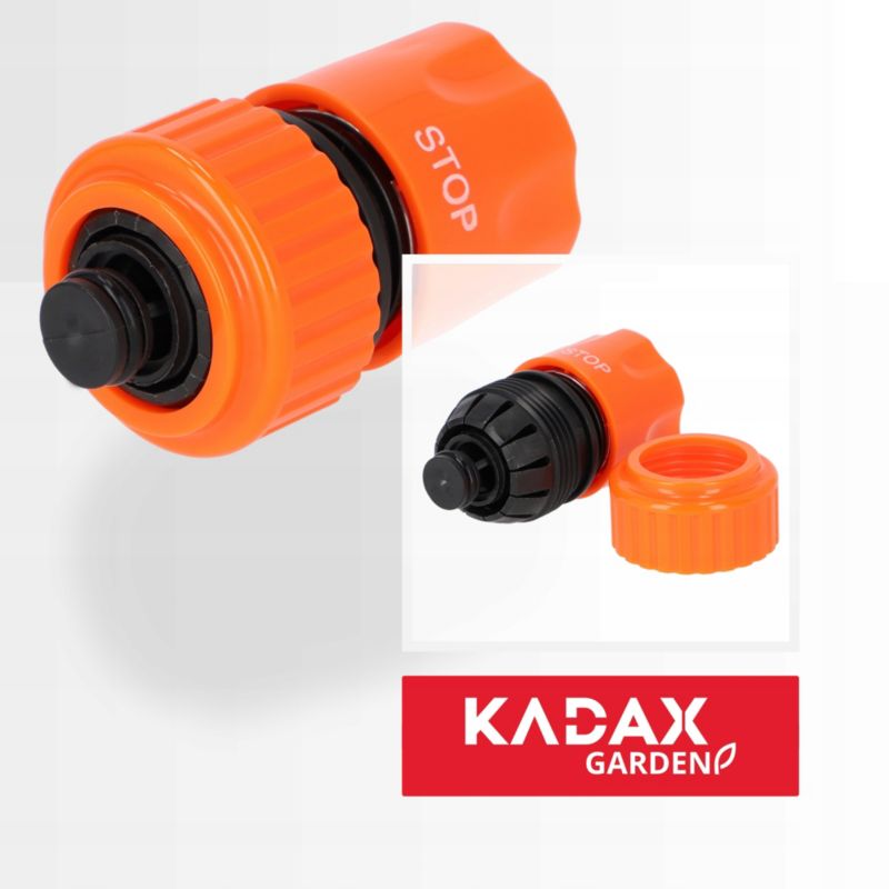 KADAX hurtigkobling til haveslange 3/4 tomme med stopfunktion