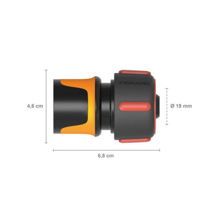 Fiskars hurtigkobling 3/4" med stopfunktion