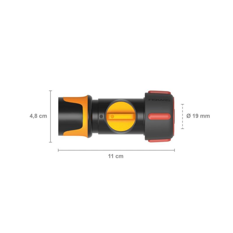 Fiskars hurtigkobling 3/4" med justerbar ventil
