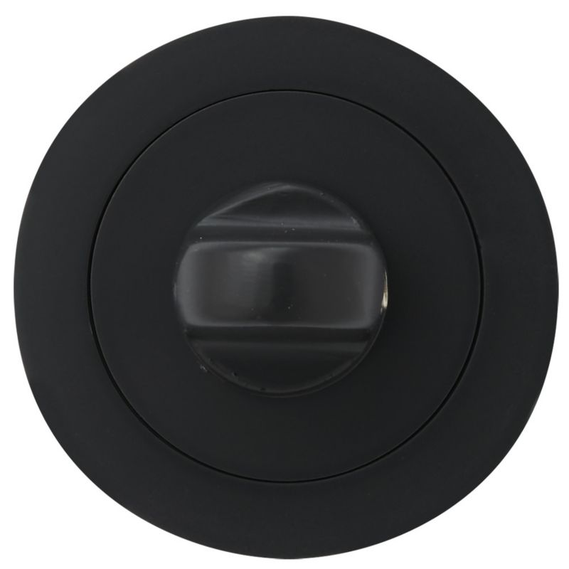 Rundt Dørskilt WC Sort Aluminium Ø 53 mm