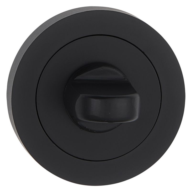 Rundt Dørskilt WC Sort Aluminium Ø 53 mm