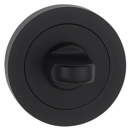 Rundt Dørskilt WC Sort Aluminium Ø 53 mm
