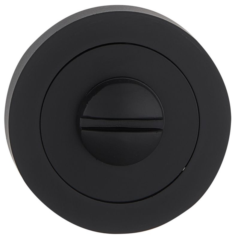Rundt Dørskilt WC Sort Aluminium Ø 53 mm