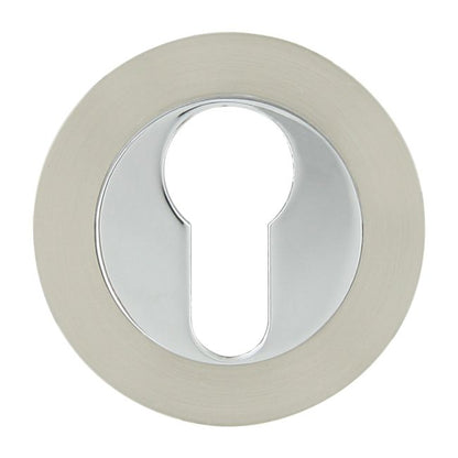 Dørskilt Rundt Nikel/Krom til Låsecylinder 35-50 mm