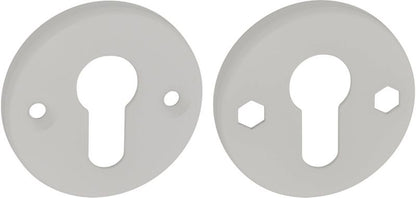 Rund Dørskilt til Låsecylinder Hvid Aluminium