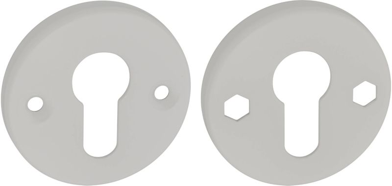 Rund Dørskilt til Låsecylinder Hvid Aluminium