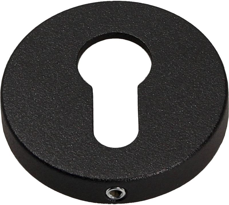 Dørskilt Rundt Sort Mat Struktur til Låsecylinder 38-42 mm