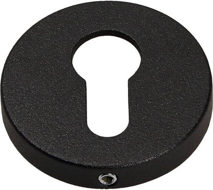 Dørskilt Rundt Sort Mat Struktur til Låsecylinder 38-42 mm