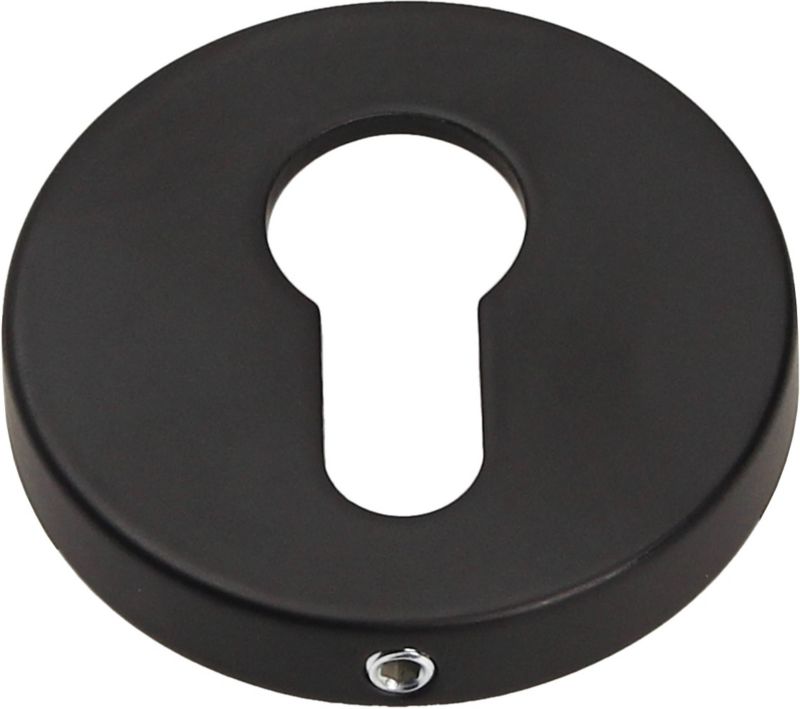 Dørskilt Rundt Sort Super Mat til Låsecylinder 38-42 mm