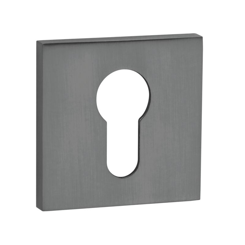 Dørskilt Kort Firkantet Euro Aluminium Grafit 53 mm