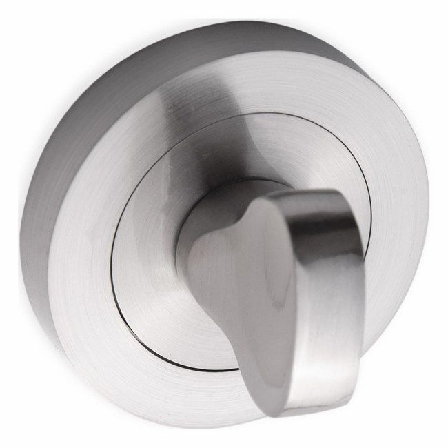 Dørskilt Kort Rund WC Satinaluminium