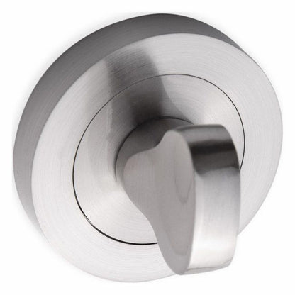 Dørskilt Kort Rund WC Satinaluminium