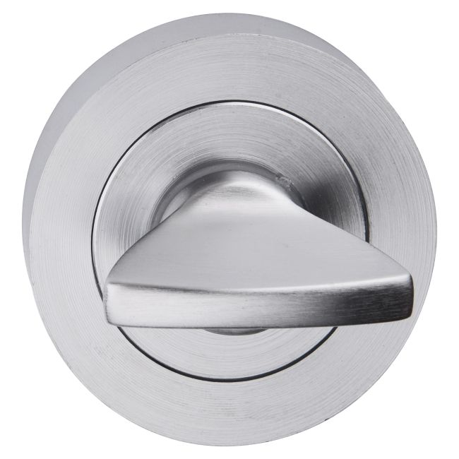 Rund Dørskilt WC Børstet Nikkel Aluminium og Stål
