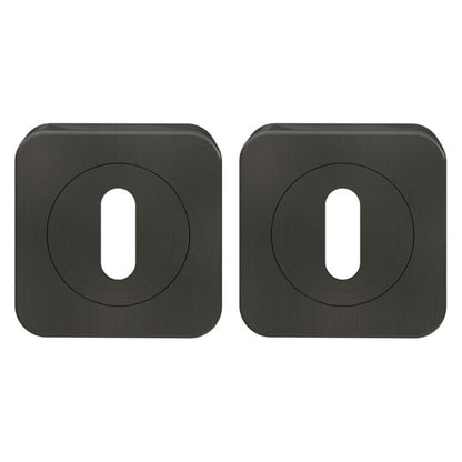 Dørgreb Firkantet Roset Grafit Mat 52 mm