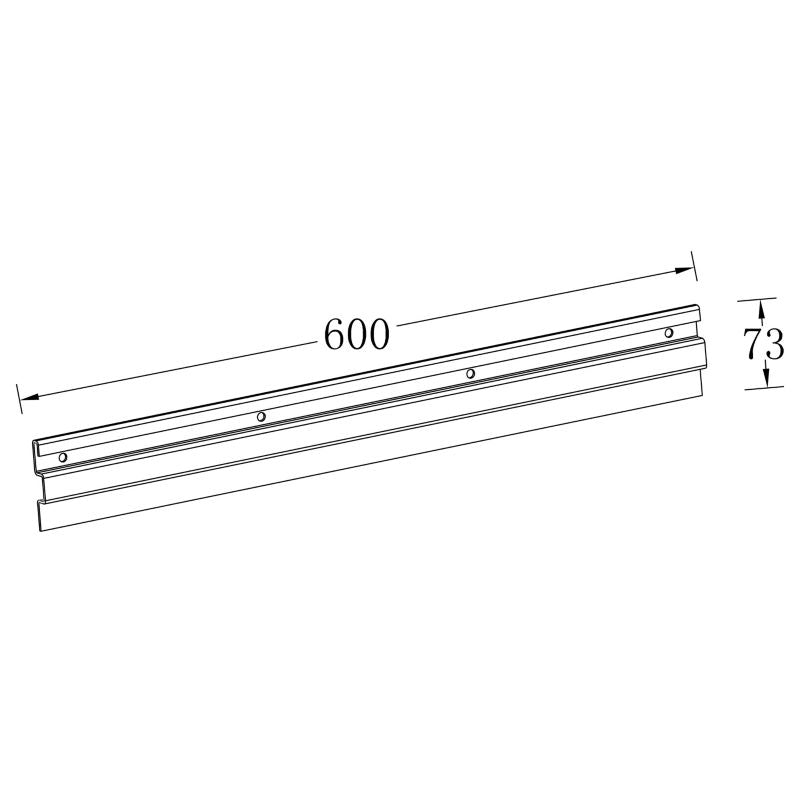 GoodHome Rand skinnesystem til kroge 60 cm mat-sort