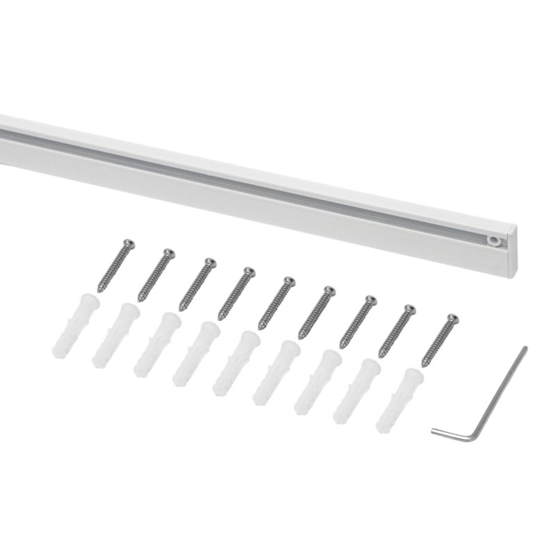 GoodHome Thira 1-spors loftskinne 250 cm hvid