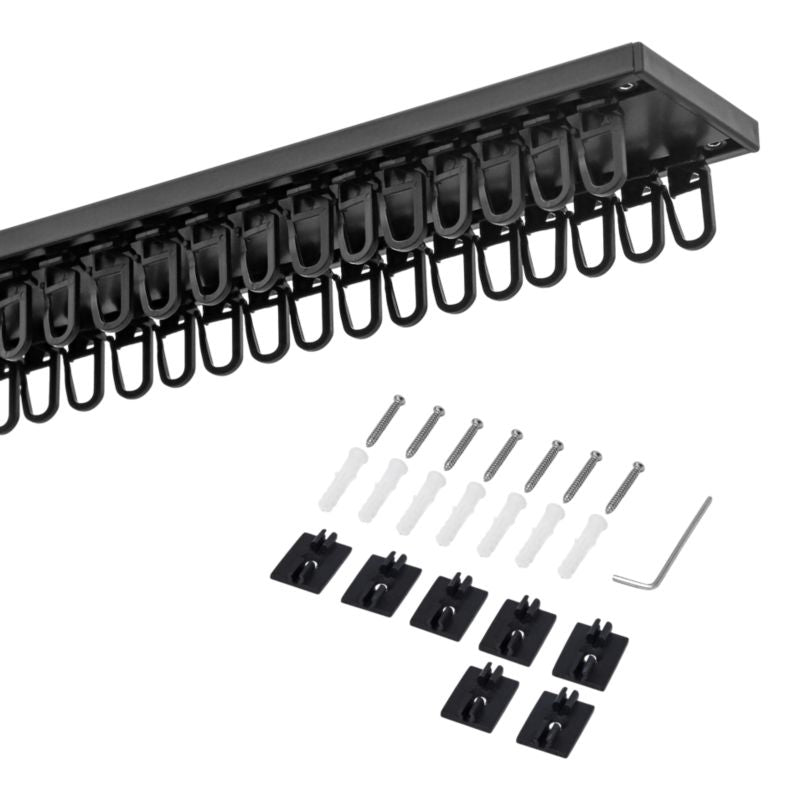 GoodHome Thira 2-spors loftskinne i mat-sort, 200 cm