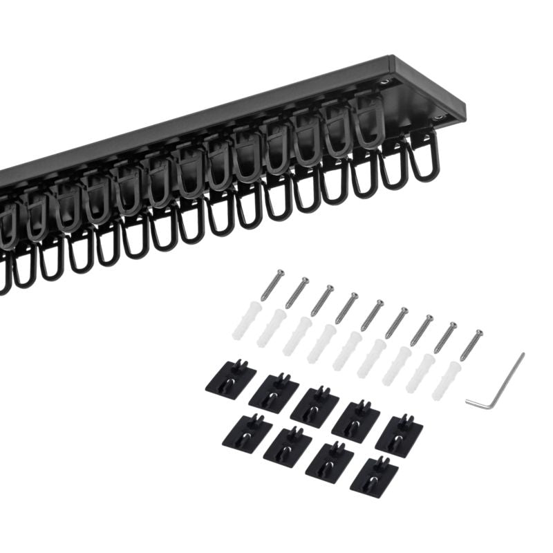 GoodHome Thira 2-spors loftskinne i mat-sort, 240 cm