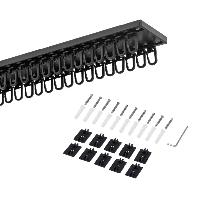 GoodHome Thira 2-spors loftskinne i mat-sort, 300 cm