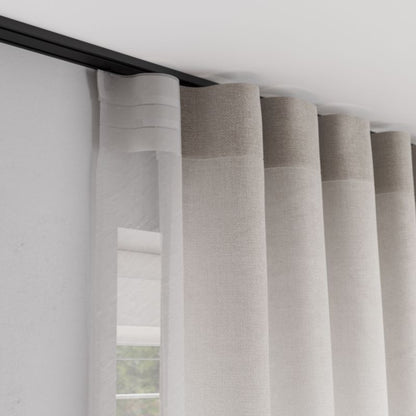 GoodHome Thira 2-spors loftskinne i mat-sort, 200 cm
