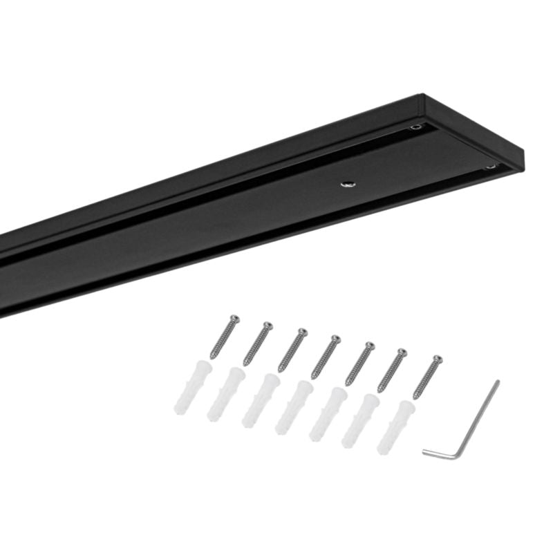 GoodHome Thira 2-spors loftskinne i mat-sort, 200 cm