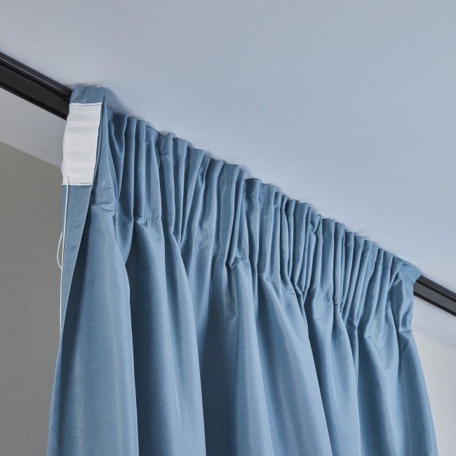 Aluminiumsloftskinne 2-sporet 160 cm mat-sort med clips
