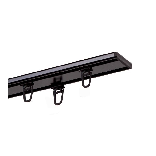 Aluminiumsloftskinne 2-sporet 160 cm mat-sort med clips