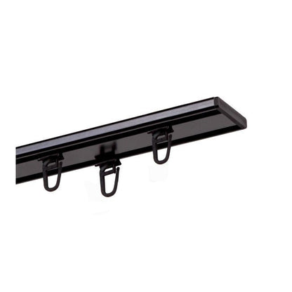 Aluminiumsloftskinne 2-sporet 160 cm mat-sort med clips