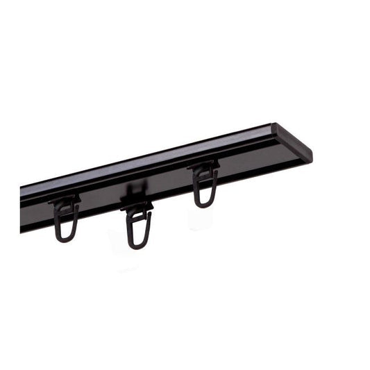 Aluminiumsloftskinne 2-sporet 160 cm mat-sort med clips