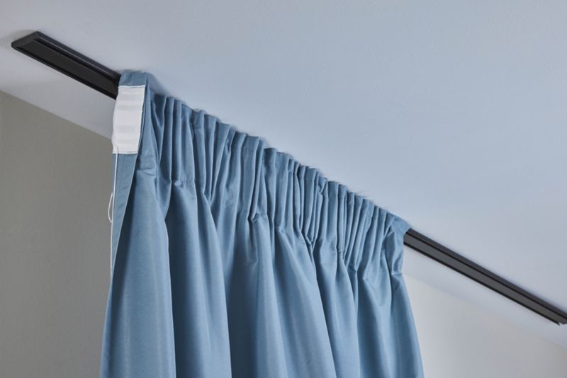 Aluminiumsloftskinne 2-sporet 160 cm mat-sort med clips