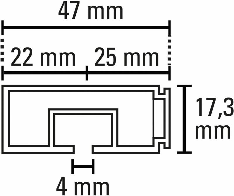 GK1 1-spors loftskinne hvid 300 cm