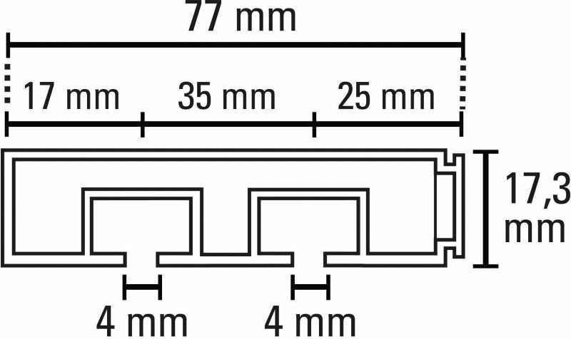 Hvid GK2 2-sporet loftskinne 150 cm