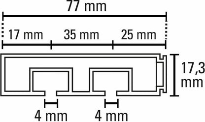 Hvid GK2 2-sporet loftskinne 150 cm