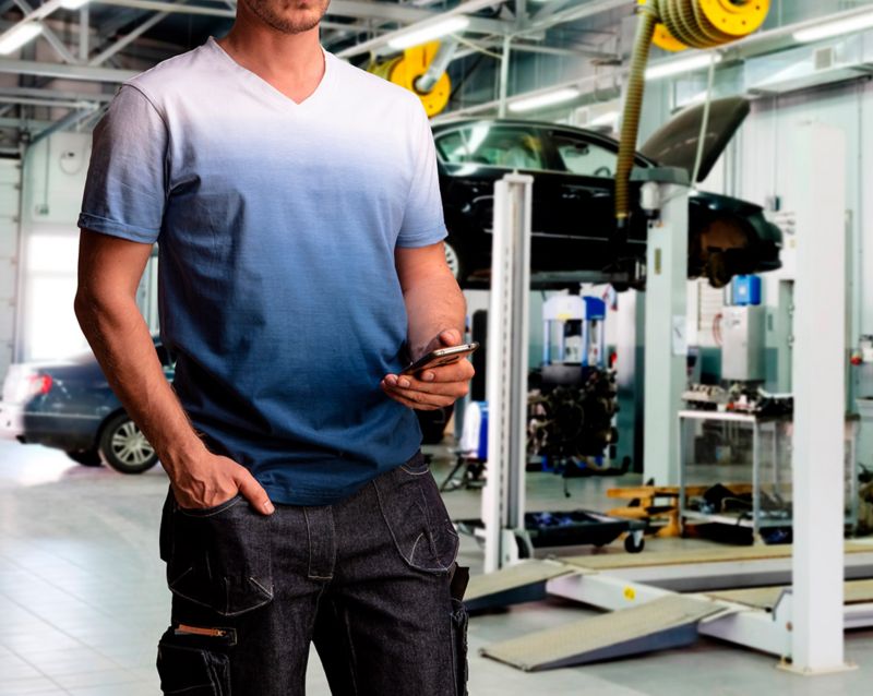 NEO TOOLS Denim M t-shirt hvid-blå 1 stk.