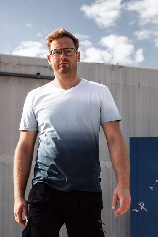 NEO TOOLS Denim M t-shirt hvid-blå 1 stk.