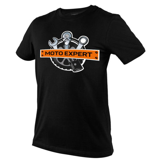 NEO TOOLS Moto Expert L t-shirt med tryk, sort, 1 stk.