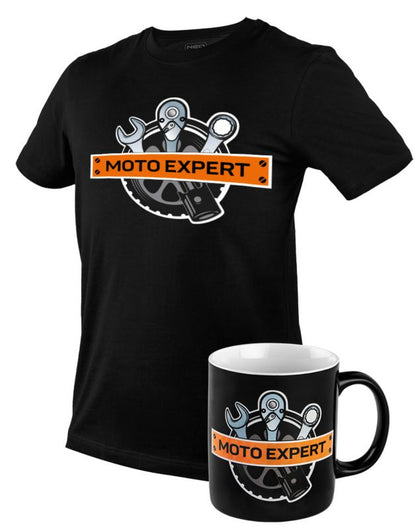 NEO TOOLS Moto Expert L t-shirt med tryk, sort, 1 stk.
